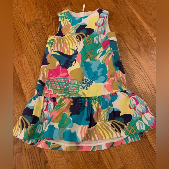 Crewcuts Other - J. Crew Crewcuts Bright Floral Girls Dress with Drop waist Ruffle Size 4